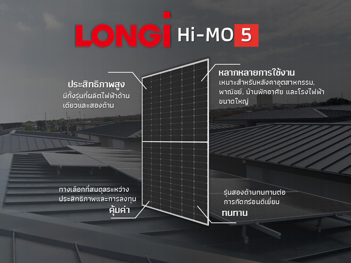 แผงโซลาร์เซลล์ LONGi Hi-MO 5